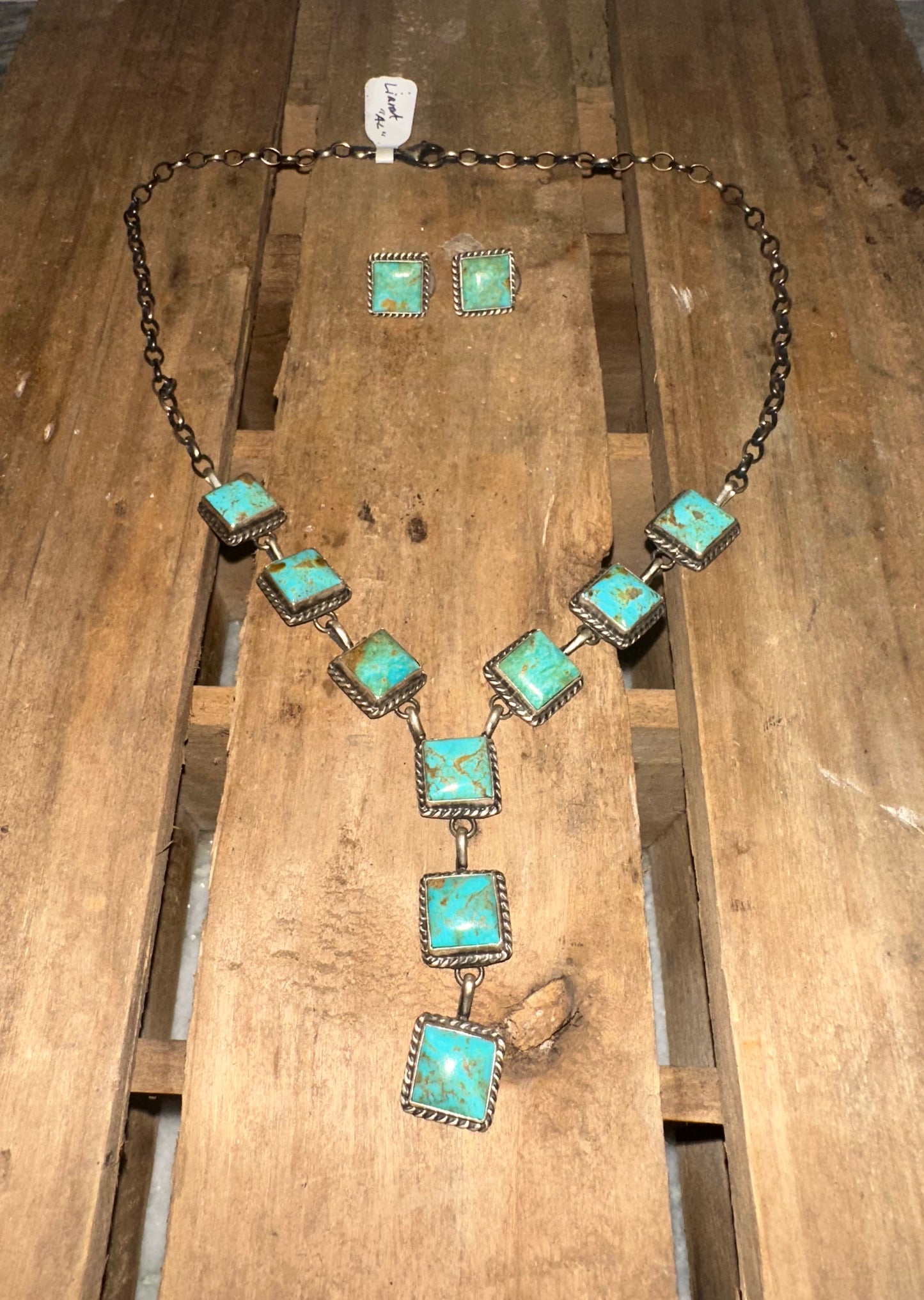 Navajo Lariat Mine #8 Necklace w/ Earrings