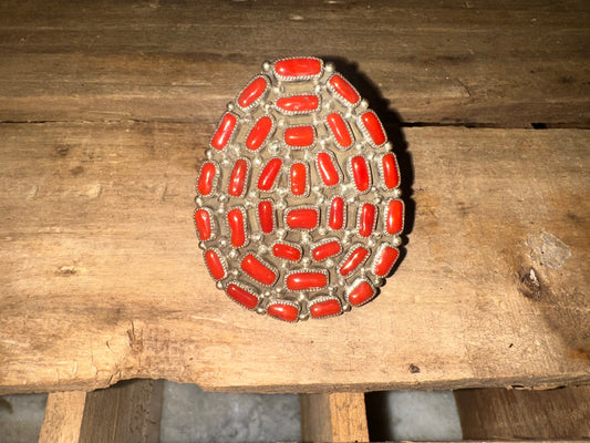 Zuni Mediterranean Coral Adjustable Ring