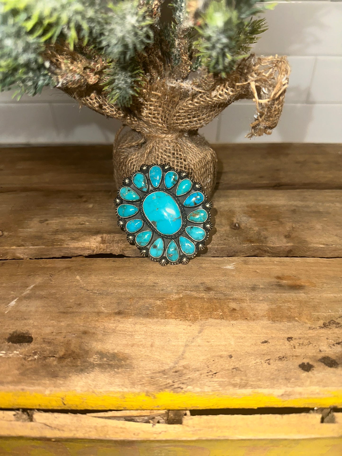 Navajo Turquoise Cluster Ring