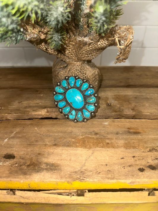 Navajo Turquoise Cluster Ring