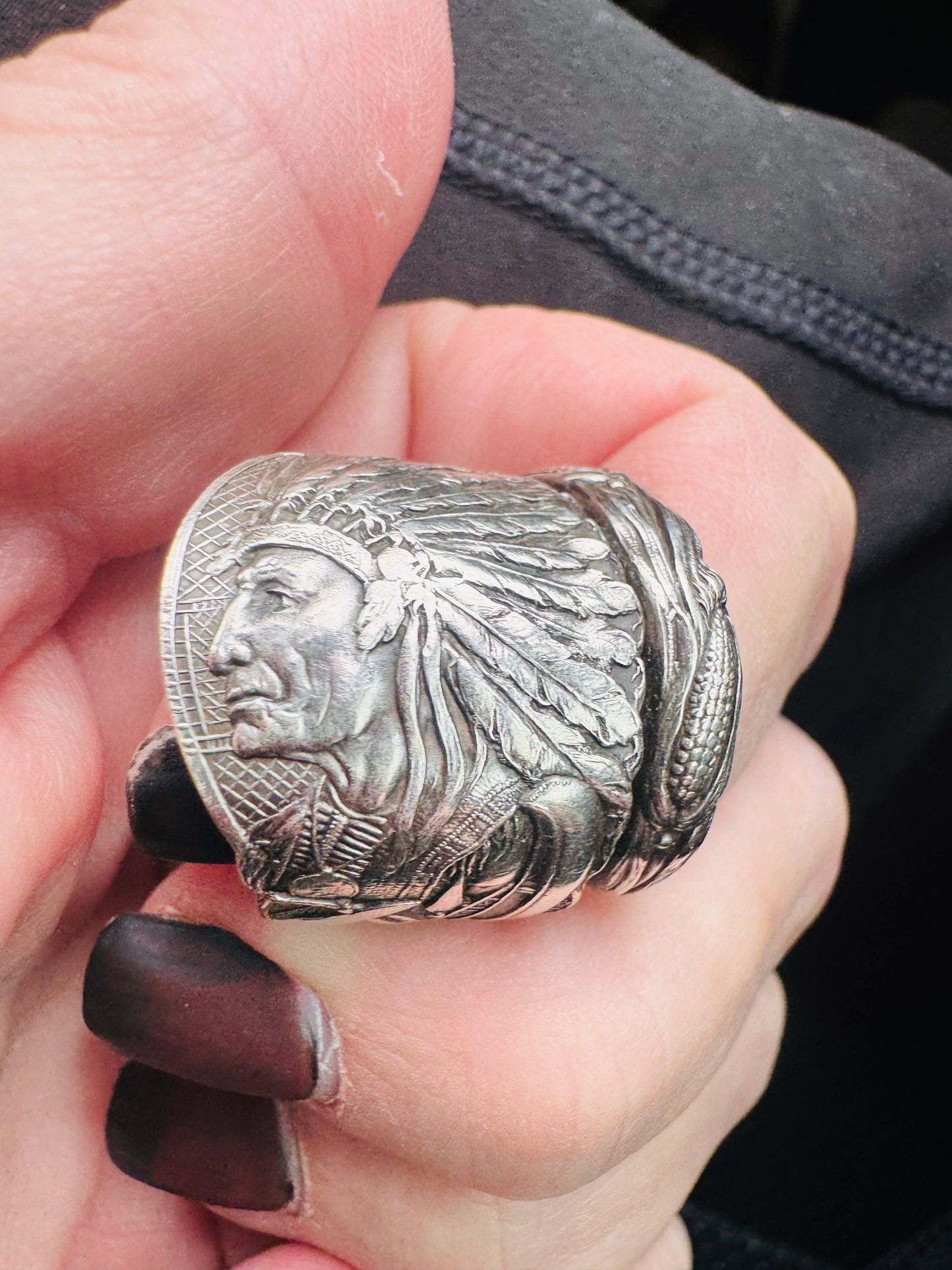 Native Indian Head - Sterling Silver