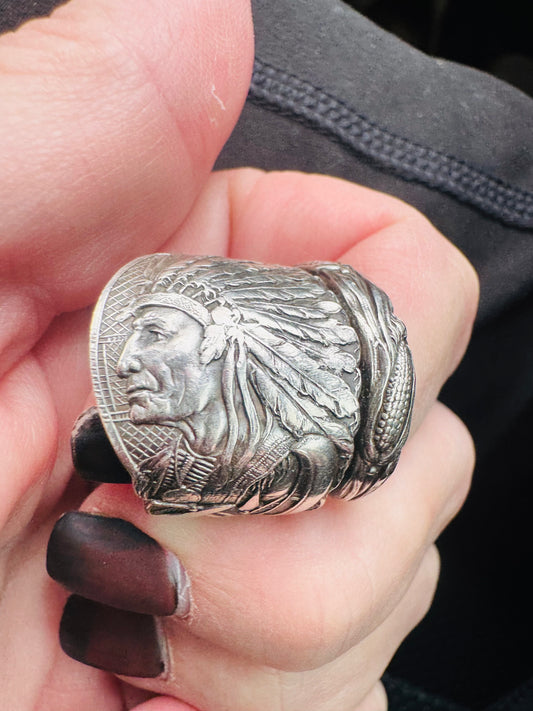 Native Indian Head - Sterling Silver