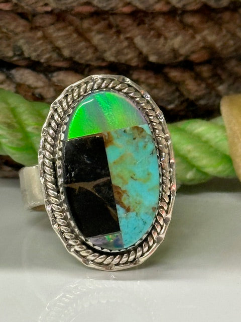 Multi Stone Sterling Silver Ring