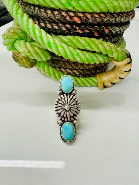 Navajo Turquoise Ring by Samuel Yellowhair.