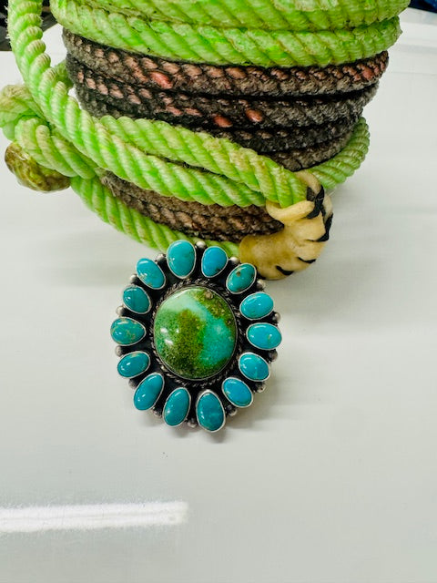 Gorgeous Royston Turquoise Full Cluster Ring