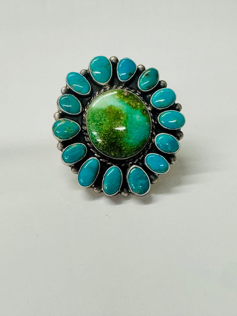 Gorgeous Royston Turquoise Full Cluster Ring